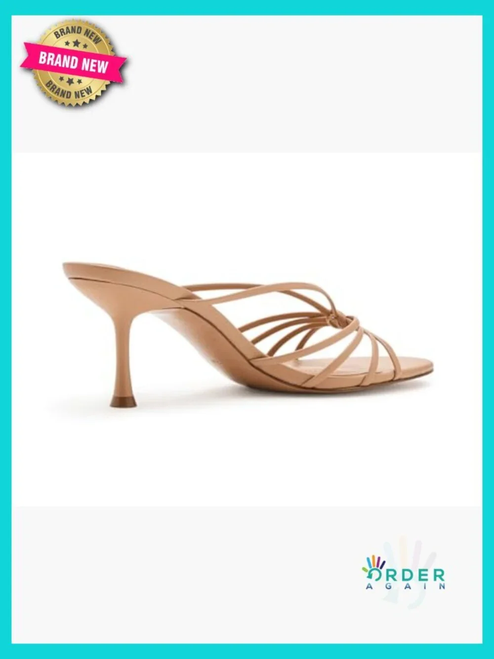 Heeled Sandal Sleek Modern Strappy Stiletto Open Toe Slingback Slip On Dressy